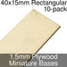 Miniature Bases, Rectangular, 40x15mm, 1.5mm Plywood (10)-Miniature Bases-LITKO Game Accessories
