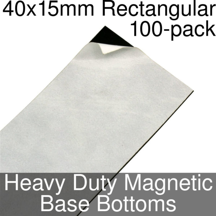 Miniature Base Bottoms, Rectangular, 40x15mm, Heavy Duty Magnet (100) - LITKO Game Accessories