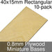 Miniature Bases, Rectangular, 40x15mm, 0.8mm Plywood (10)-Miniature Bases-LITKO Game Accessories
