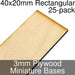 Miniature Bases, Rectangular, 40x20mm, 3mm Plywood (25)-Miniature Bases-LITKO Game Accessories