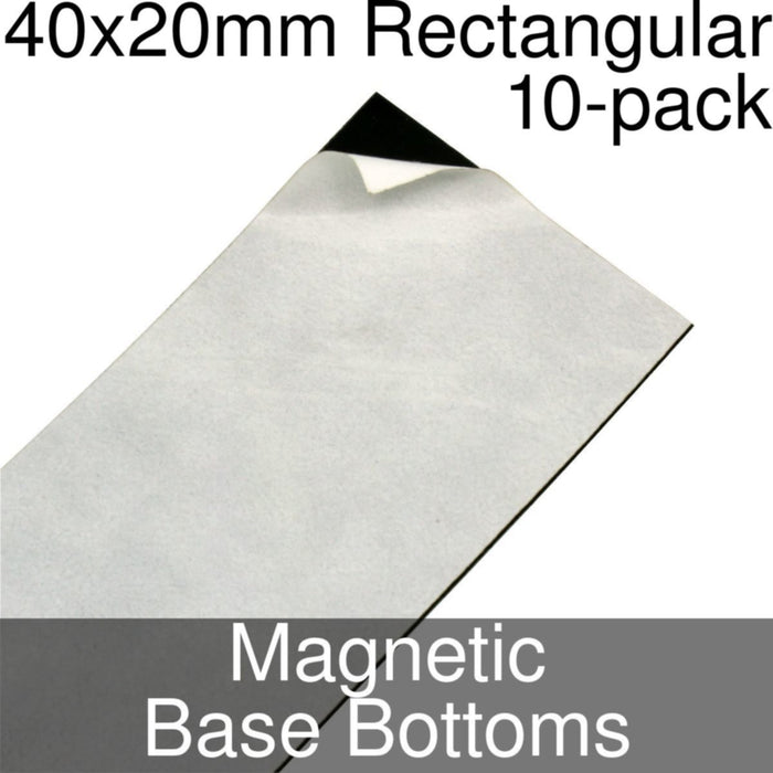 Miniature Base Bottoms, Rectangular, 40x20mm, Magnet (10)-Miniature Bases-LITKO Game Accessories