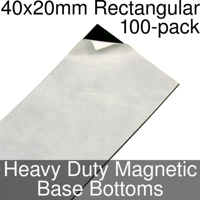 Miniature Base Bottoms, Rectangular, 40x20mm, Heavy Duty Magnet (100) - LITKO Game Accessories