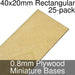 Miniature Bases, Rectangular, 40x20mm, 0.8mm Plywood (25)-Miniature Bases-LITKO Game Accessories