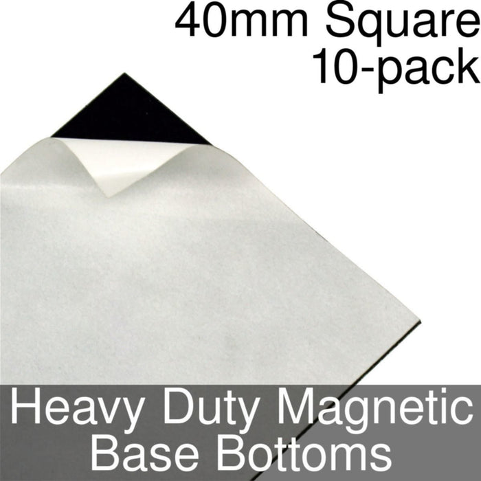 Miniature Base Bottoms, Square, 40mm, Heavy Duty Magnet (10)-Miniature Bases-LITKO Game Accessories