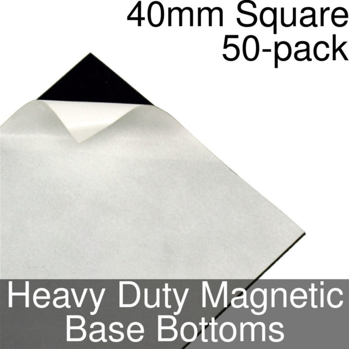 Miniature Base Bottoms, Square, 40mm, Heavy Duty Magnet (50)-Miniature Bases-LITKO Game Accessories