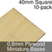 Miniature Bases, Square, 40mm, 0.8mm Plywood (10) - LITKO Game Accessories