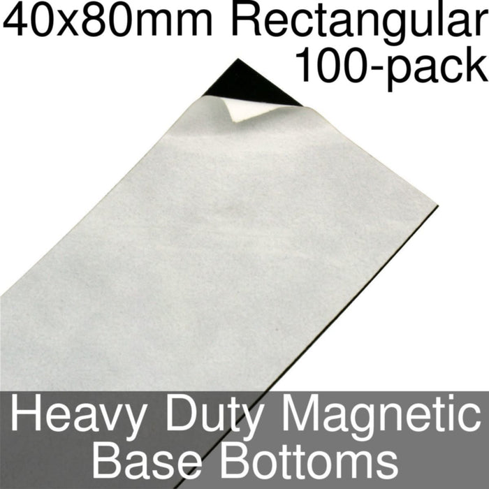 Miniature Base Bottoms, Rectangular, 40x80mm, Heavy Duty Magnet (100)-Miniature Bases-LITKO Game Accessories