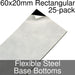 Miniature Base Bottoms, Rectangular, 60x20mm, Flexible Steel (25)-Miniature Bases-LITKO Game Accessories