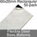 Miniature Base Bottoms, Rectangular, 60x20mm, Flexible Steel (50)-Miniature Bases-LITKO Game Accessories