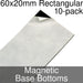 Miniature Base Bottoms, Rectangular, 60x20mm, Magnet (10) - LITKO Game Accessories