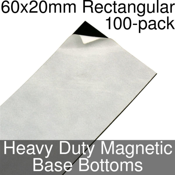 Miniature Base Bottoms, Rectangular, 60x20mm, Heavy Duty Magnet (100)-Miniature Bases-LITKO Game Accessories