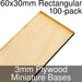 Miniature Bases, Rectangular, 60x30mm, 3mm Plywood (100) - LITKO Game Accessories