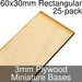 Miniature Bases, Rectangular, 60x30mm, 3mm Plywood (25)-Miniature Bases-LITKO Game Accessories
