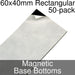 Miniature Base Bottoms, Rectangular, 60x40mm, Magnet (50)-Miniature Bases-LITKO Game Accessories