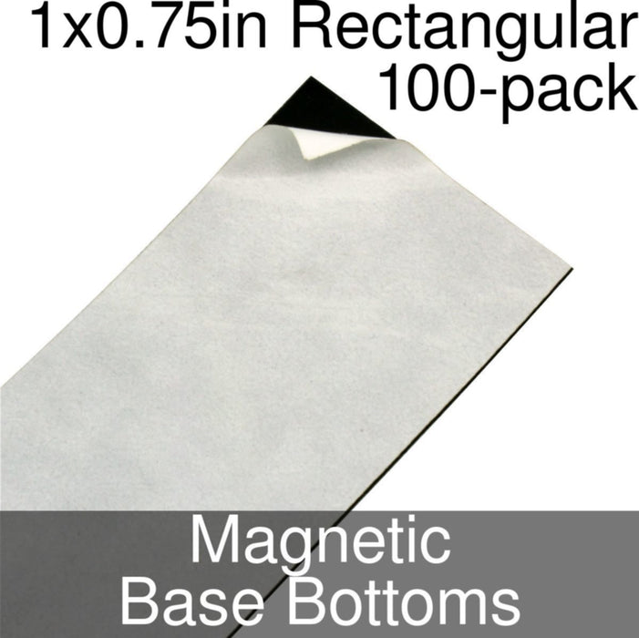 Miniature Base Bottoms, Rectangular, 1x0.75inch, Magnet (100)-Miniature Bases-LITKO Game Accessories