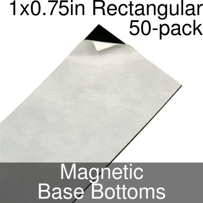 Miniature Base Bottoms, Rectangular, 1x0.75inch, Magnet (50) - LITKO Game Accessories