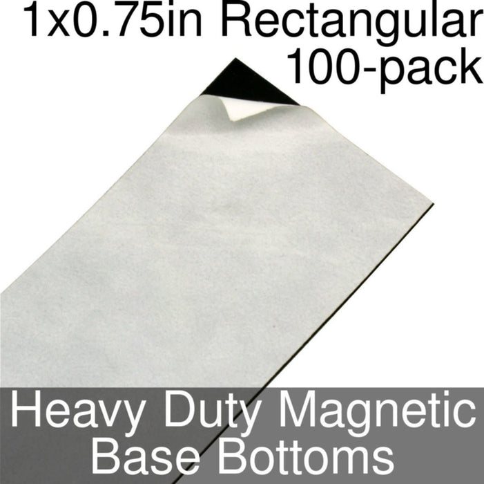 Miniature Base Bottoms, Rectangular, 1x0.75inch, Heavy Duty Magnet (100) - LITKO Game Accessories