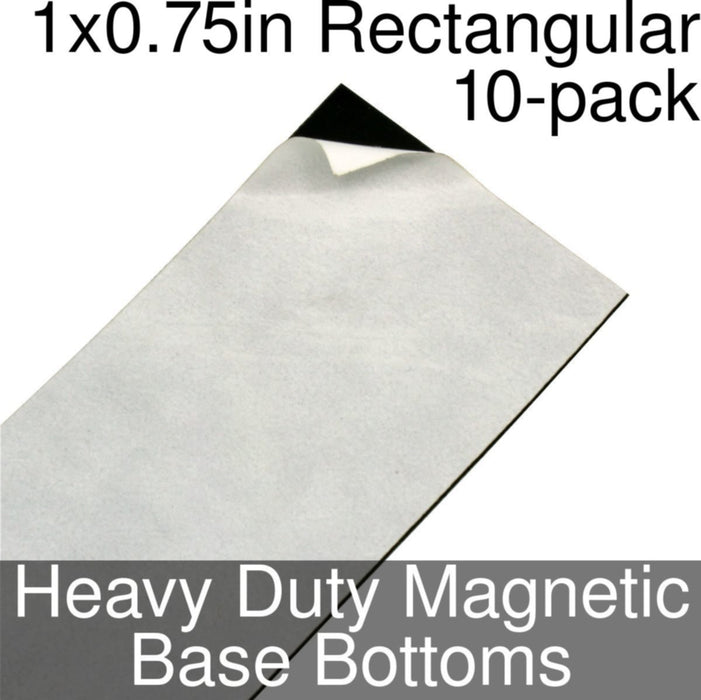 Miniature Base Bottoms, Rectangular, 1x0.75inch, Heavy Duty Magnet (10)-Miniature Bases-LITKO Game Accessories