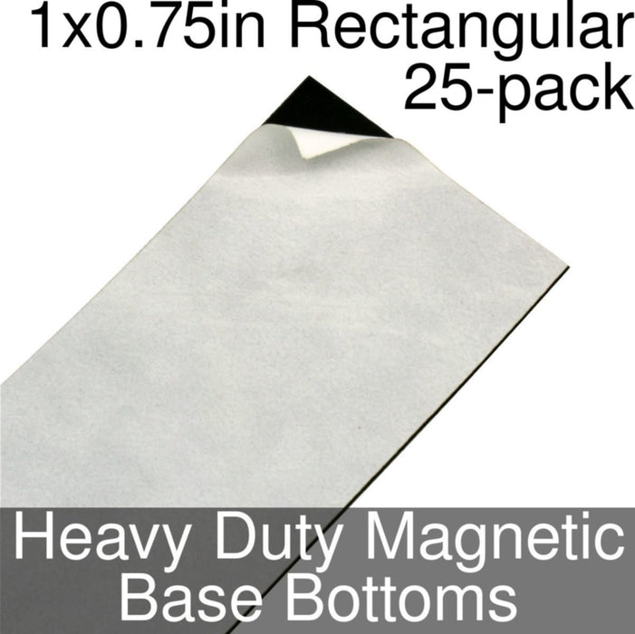 Miniature Base Bottoms, Rectangular, 1x0.75inch, Heavy Duty Magnet (25)-Miniature Bases-LITKO Game Accessories