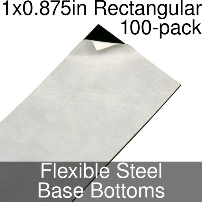 Miniature Base Bottoms, Rectangular, 1x0.875inch, Flexible Steel (100) - LITKO Game Accessories