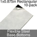 Miniature Base Bottoms, Rectangular, 1x0.875inch, Flexible Steel (10)-Miniature Bases-LITKO Game Accessories