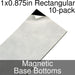 Miniature Base Bottoms, Rectangular, 1x0.875inch, Magnet (10) - LITKO Game Accessories