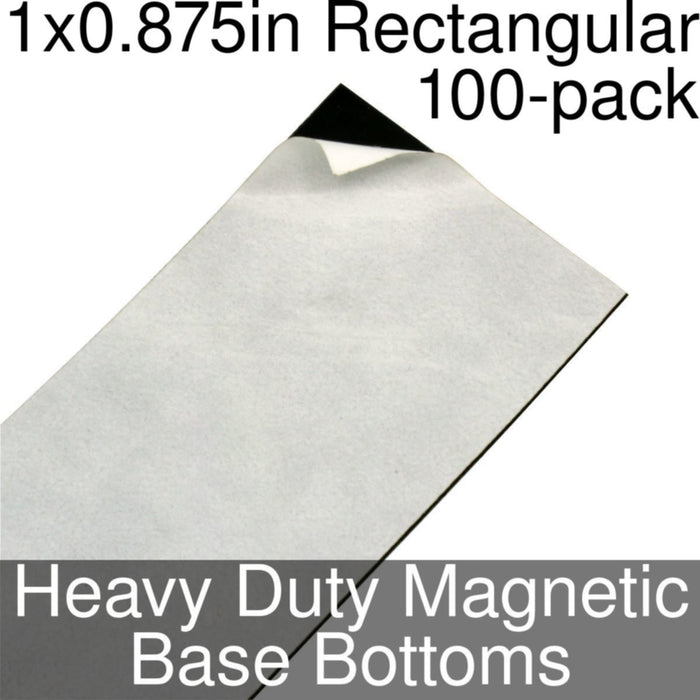 Miniature Base Bottoms, Rectangular, 1x0.875inch, Heavy Duty Magnet (100) - LITKO Game Accessories