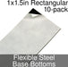 Miniature Base Bottoms, Rectangular, 1x1.5inch, Flexible Steel (10)-Miniature Bases-LITKO Game Accessories