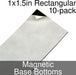 Miniature Base Bottoms, Rectangular, 1x1.5inch, Magnet (10)-Miniature Bases-LITKO Game Accessories