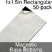 Miniature Base Bottoms, Rectangular, 1x1.5inch, Magnet (50)-Miniature Bases-LITKO Game Accessories