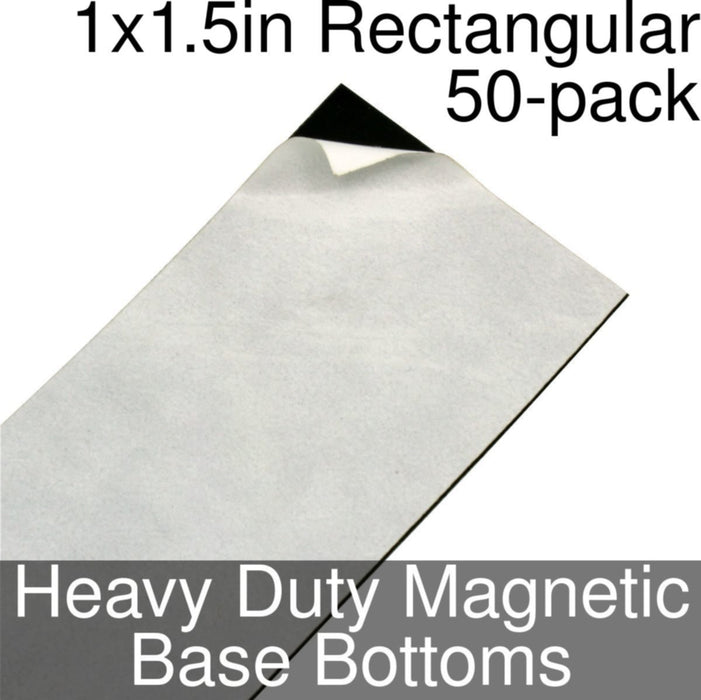 Miniature Base Bottoms, Rectangular, 1x1.5inch, Heavy Duty Magnet (50) - LITKO Game Accessories