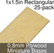 Miniature Bases, Rectangular, 1x1.5inch, 0.8mm Plywood (25)-Miniature Bases-LITKO Game Accessories