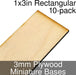 Miniature Bases, Rectangular, 1x3inch, 3mm Plywood (10)-Miniature Bases-LITKO Game Accessories