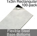 Miniature Base Bottoms, Rectangular, 1x3inch, Flexible Steel (100)-Miniature Bases-LITKO Game Accessories