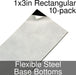 Miniature Base Bottoms, Rectangular, 1x3inch, Flexible Steel (10)-Miniature Bases-LITKO Game Accessories