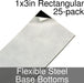 Miniature Base Bottoms, Rectangular, 1x3inch, Flexible Steel (25) - LITKO Game Accessories