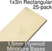 Miniature Bases, Rectangular, 1x3inch, 1.5mm Plywood (25)-Miniature Bases-LITKO Game Accessories