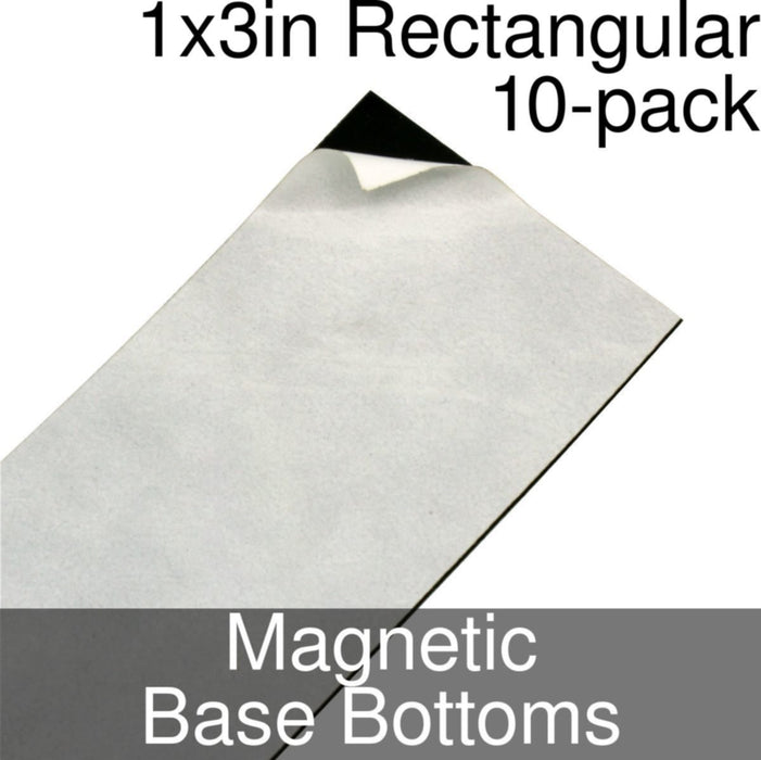 Miniature Base Bottoms, Rectangular, 1x3inch, Magnet (10)-Miniature Bases-LITKO Game Accessories