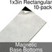 Miniature Base Bottoms, Rectangular, 1x3inch, Magnet (10) - LITKO Game Accessories