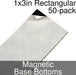 Miniature Base Bottoms, Rectangular, 1x3inch, Magnet (50)-Miniature Bases-LITKO Game Accessories