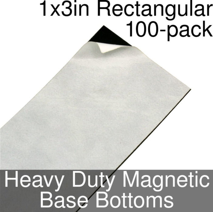Miniature Base Bottoms, Rectangular, 1x3inch, Heavy Duty Magnet (100) - LITKO Game Accessories