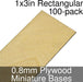Miniature Bases, Rectangular, 1x3inch, 0.8mm Plywood (100)-Miniature Bases-LITKO Game Accessories
