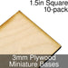 Miniature Bases, Square, 1.5inch, 3mm Plywood (10)-Miniature Bases-LITKO Game Accessories
