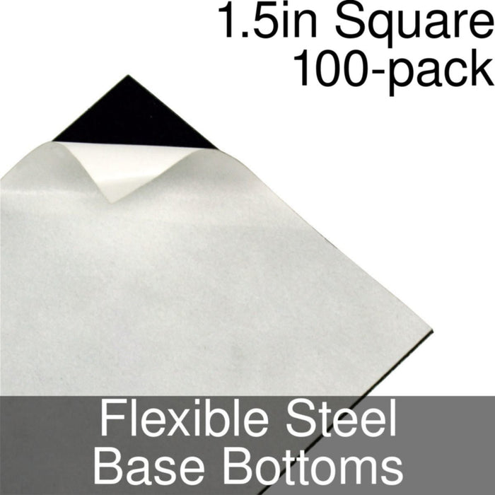 Miniature Base Bottoms, Square, 1.5inch, Flexible Steel (100)-Miniature Bases-LITKO Game Accessories