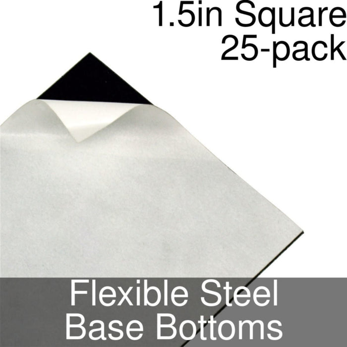 Miniature Base Bottoms, Square, 1.5inch, Flexible Steel (25)-Miniature Bases-LITKO Game Accessories