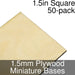Miniature Bases, Square, 1.5inch, 1.5mm Plywood (50)-Miniature Bases-LITKO Game Accessories