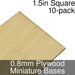 Miniature Bases, Square, 1.5inch, 0.8mm Plywood (10)-Miniature Bases-LITKO Game Accessories