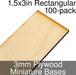 Miniature Bases, Rectangular, 1.5x3inch, 3mm Plywood (100)-Miniature Bases-LITKO Game Accessories