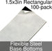 Miniature Base Bottoms, Rectangular, 1.5x3inch, Flexible Steel (100)-Miniature Bases-LITKO Game Accessories