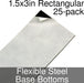 Miniature Base Bottoms, Rectangular, 1.5x3inch, Flexible Steel (25) - LITKO Game Accessories